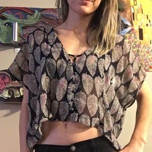sheer full printed crop top